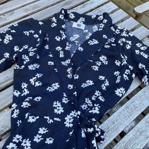 Floral Tie-Front Midi-Dress